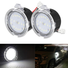 (Blanc) iJDM xénon blanc LED miroir latéral flaque d'eau lumières pour Ford F150 Edge Flex Taurus LED
