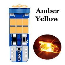 (Jaune ambre) 10 pièces nouveau T10 W5W LED très brillante feux de stationnement de voiture intérieur
