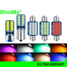 (Warm White-28MM 2 pièces) ampoule T10 BA9S rouge bleu rose blanc chaud lampe de signalisation intérieure