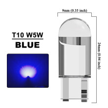 (Bleu-50 pièces) ampoule LED COB de voiture T10 W5W Signal lumineux 12V 7500K blanc Auto intérieur dôme