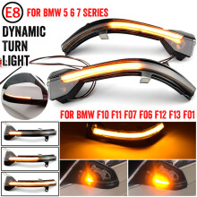 (Jaune) 2 pièces LED clignotant dynamique clignotant côté rétroviseur indicateur lumineux pour BMW série