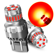 (Rouge Normal-7443 W21/5W T20) 2 pièces 7443 LED Canbus feu stop T20 W21/5W W21W 7440 ampoule LED sans