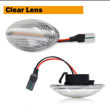 (Lentille claire) lentille claire/fumée ambre jaune LED feux de position latéraux avant de voiture feux