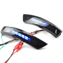 (Bleu-jaune) 1 paire de clignotants dynamiques LED rétroviseur latéral indicateur clignotant répéteur