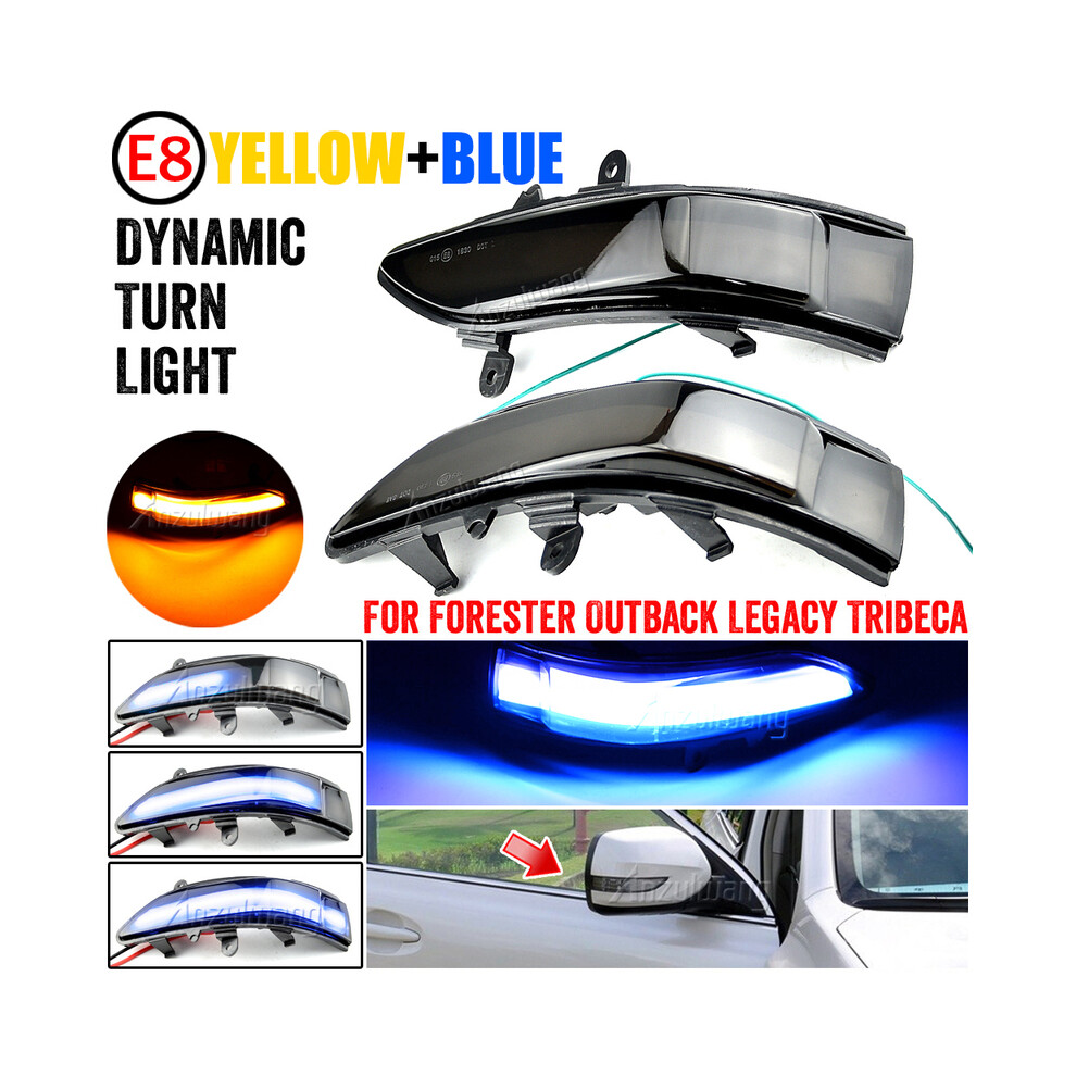 (Bleu jaune) pour Subaru Forester Tribeca indicateur de clignotant de rétroviseur latéral pour Subaru