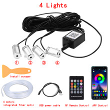 (4 en 1 6M USB)RGB Led atmosphère intérieure de voiture lumières ambiantes 6/8m bandes lumineuses en