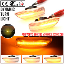 (Type de cristal dynamique) pour Volvo XC90 S80 XC70 V70 S60 2001- 2009 LED clignotant dynamique côté