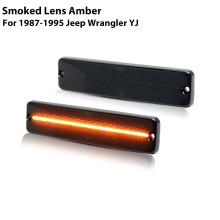 (Lentille fumée ambre) 2 pièces pour Jeep Wrangler YJ 1987-1995 lentille fumée LED feu de position latéral
