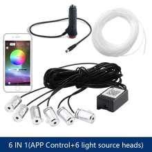 (Cigarette 6 en 1) 6 en 1 Led atmosphère intérieure de voiture lumières ambiantes 6/8m RGB néon lumière