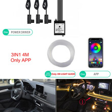(3IN1 4M APP-USB) néon LED éclairage ambiant voiture 6in1 8m RGB LED atmosphère intérieure bande lumineuse