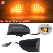 (Fullstar Black) pour Smart Fortwo 451 MK1 & MKII 2007-2015 2 pièces lentille fumée ambre LED marqueur