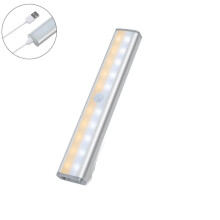 Motion Sensor Under Cabinet Lights Indoor,USB Rechargeable LED Kitchen Night Lights,Auto On/Off Stick on Battery Lights for Cupboard