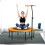 Homcom HOMCOM 40" Mini Trampoline, Rebounder Jumper w/ Adjustable Handle, Orange 1