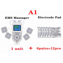 Stimulateur Musculaire Électrique TENS/EMS Portable – Masseur Corps et Visage, 12 Modes, Soulagement de la douleur, Double Canal, Minuterie 30 min