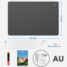 (Prise AU avec cordon) Kit de tapis de mise à la terre thérapie connectée à la terre pour le soulagement