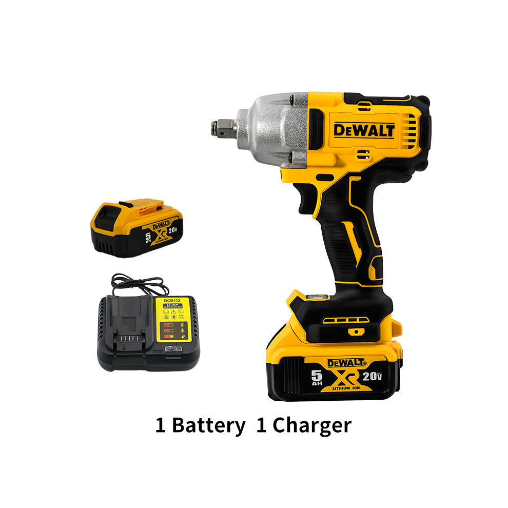 (1 batterie 1 chargeur) DCF892 20V batterie clé à chocs électrique sans brosse Rechargeable 1/2 pouces