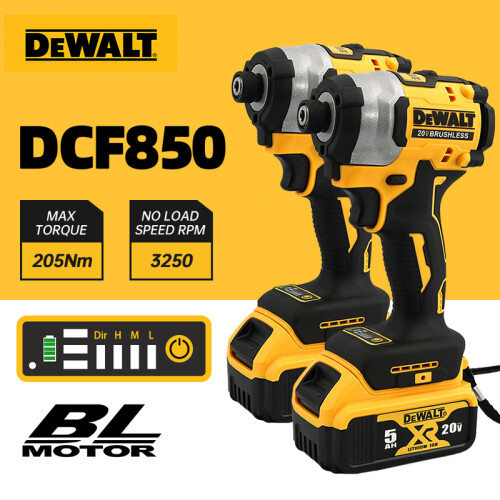 DEWALT DCF850 20V Visseuse à percussion sans fil brushless, 3 vitesses, LED, compacte (101 mm) 1