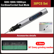 (Ensemble de 30 pièces) E108 perceuse électrique sans fil manucure polisseuse à ongles dissolvant électrique