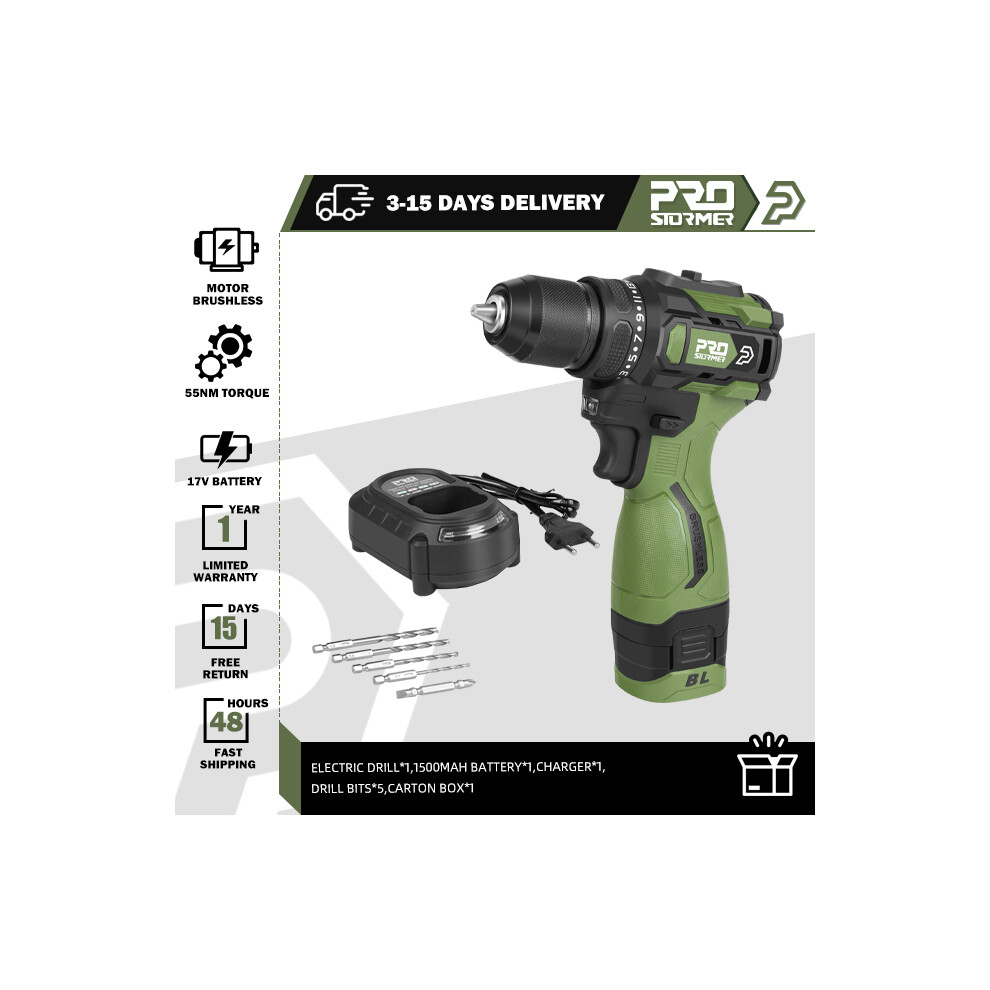 (Perceuse BL 55NM) perceuse électrique sans balais 17V 55nm, perceuse sans fil, Mini tournevis, batterie