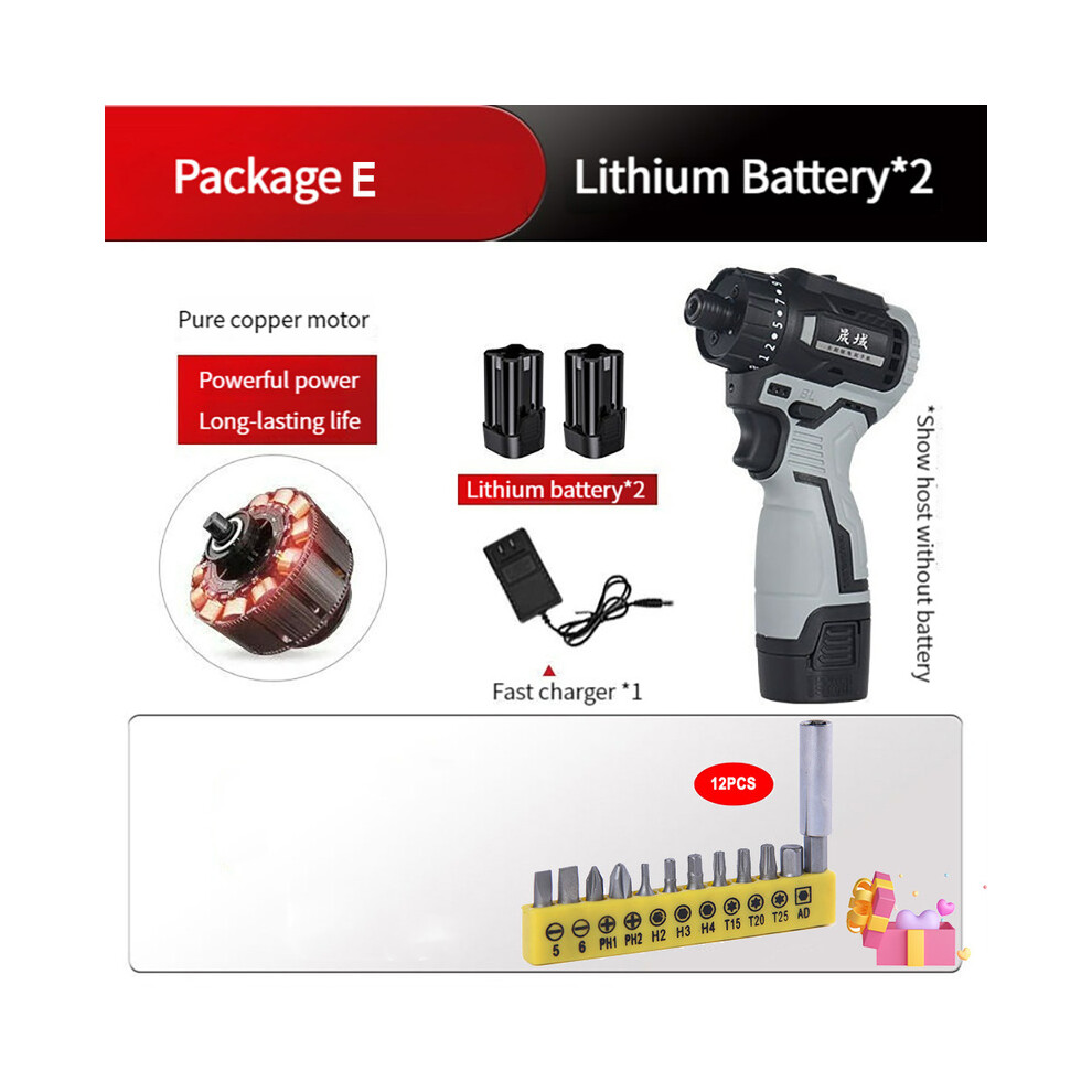 (Paquet batterie E 2) 18 V 1500 mAh 60Nm 2100 tr/min moteur sans balais tournevis sans fil ensemble