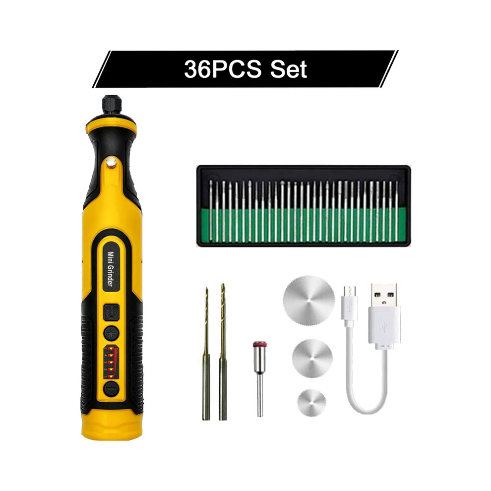 (Ensemble de 36 pièces) 7.2V haute puissance portable Mini perceuse électrique meuleuse chaîne polissage