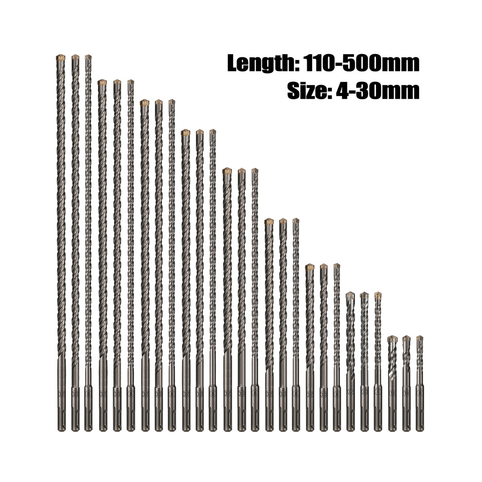 (210mm-10mm) perceuse à percussion électrique croisée étendue SDS Plus à travers le mur en béton armé
