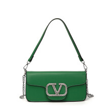 (Green) Small chain square bag crossbody bag