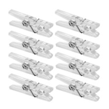 (As show, One size) 100pcs Spring Hanging Clips Transparent Clamps Plastic Clip Clothespins Clips for Paper Photos