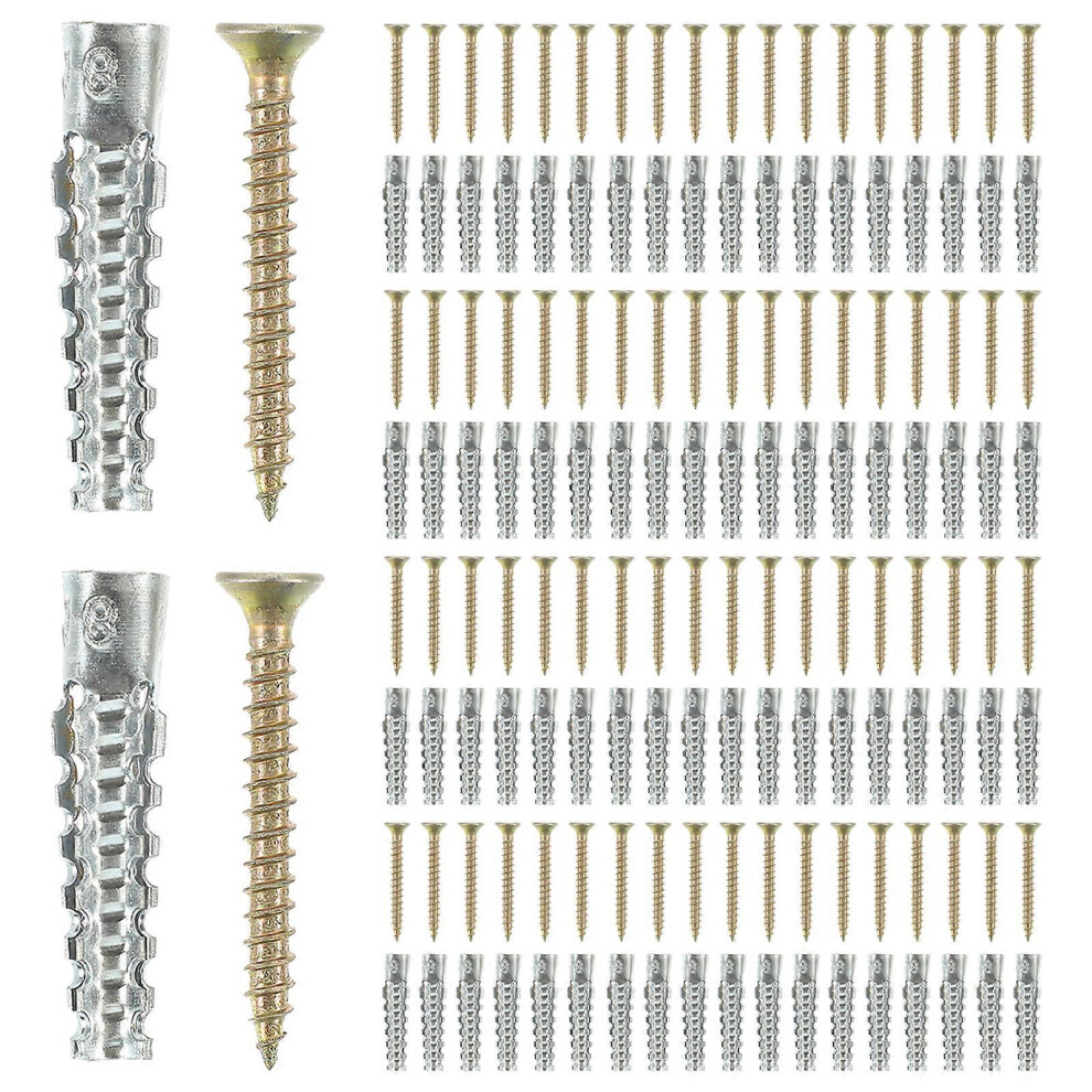 (As Show, One Size) 50 Sets Wall Anchors Heavy Duty Steel Wall Anchors Drywall Hollow Screws Anchors 6974185859590
