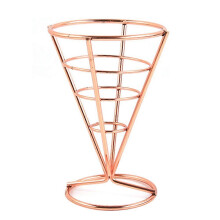 (As show, One size) French Fry Stand Creative Cone Basket Serving Rack for Fries Fish and Chips