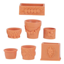(As show, One size) 7Pcs Mini Planter Ornaments Adorable Garden Landscape Miniature Decoration
