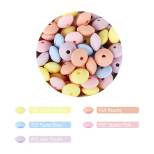 (E) 50 Stück Baby-Silikonperlen, 12 mm, Linsenperlen, lebensmittelecht, DIY-Schnullerclip, Halskette,