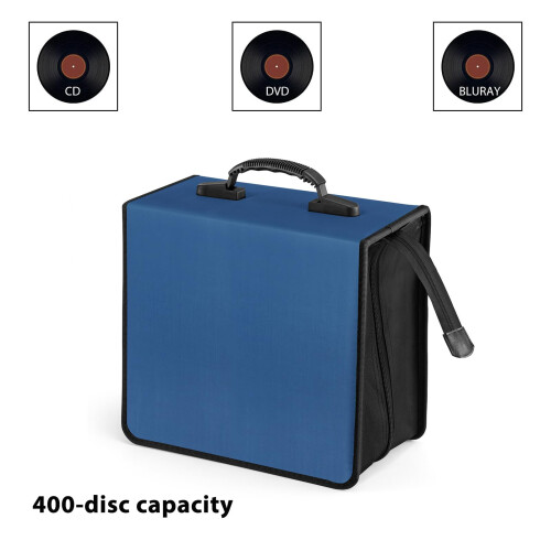 400 Disc Capacity Portable Holder Protector CD Binder Wallet Bag 1