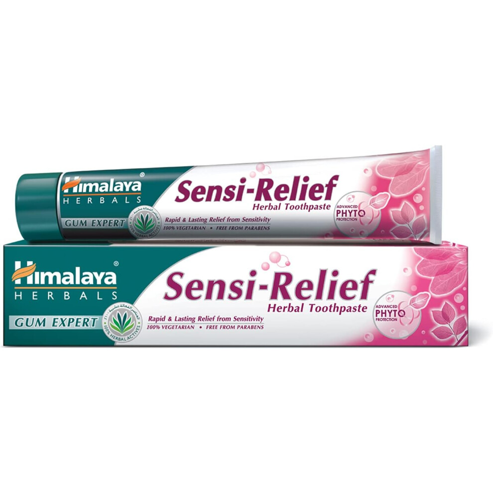 Himalaya Sensi-Relief Herbal Toothpaste 100mL | Sensitive Toothpaste for Rapid & Long-Lasting Sensitivity Relief, Fluoride-Free, Gentle on Enamel
