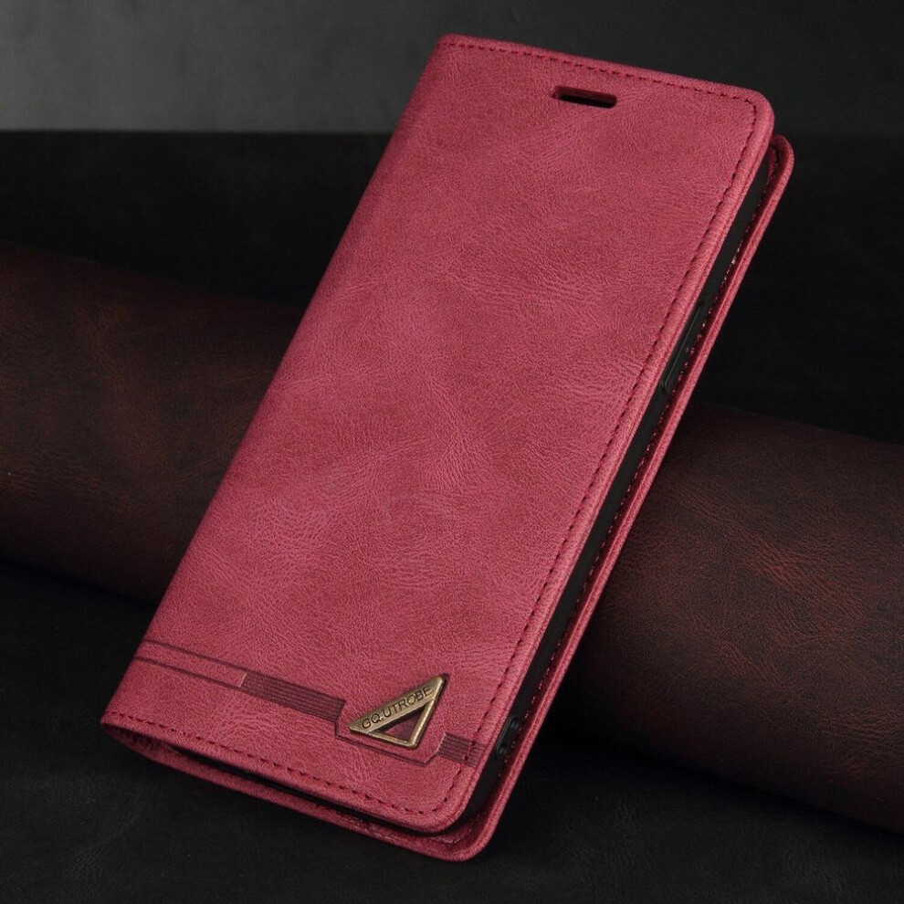 (red, Redmi Note 13 4G) For Samsung S24 S23 S22 Ultra A55 A54 A15 A24 A23 Retro Book Card Magnetic Leather Wallet Cover For Iphone Oppo Huawei Xiaomi