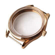Stainless Steel Watch Case 42MM for ETA6497/ 6498 Seagull ST3600 Anti-Scratch Protective Cover Accessories (Rose pink)