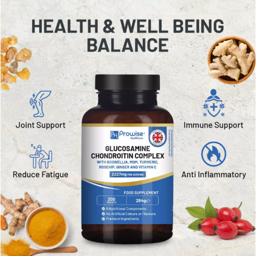 Glucosamine and Chondroitin Complex  200 Tablets | 8 Nutrition for Joint Care 1