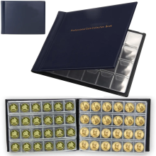 Blue Collection Album Money Storage Case 240 Coin Holder Coin Collecting Book