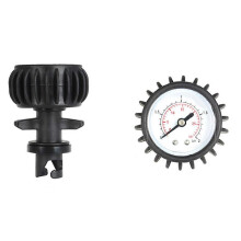 (As show, One size) 25PSI Pressure Gauge Air Thermometer for Inflatable Boat Kayak Air Pressure Testing Connector Stand Up Paddle Board Surfing Black