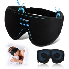 Morelax Bluetooth Sleep Mask Headphones for Insomnia, 100% Blackout Wireless 3D Eye Mask with Headphones