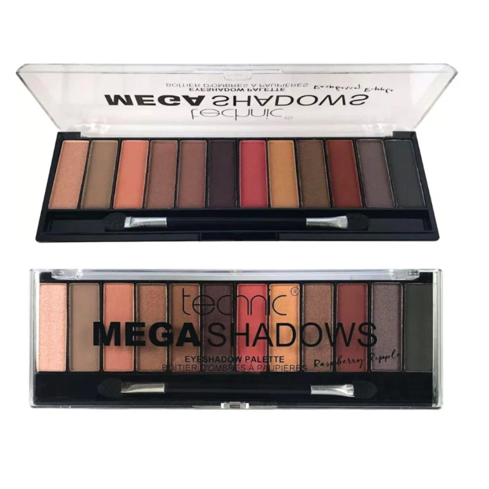 Technic Mega Eyeshadow Raspberry Ripple 12 Shades Smokey Cat Eye