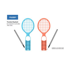 Tennis/Badminton Racket for Switch &Switch OLED Ergonomic Grip, Anti-Slip Strap, Compatible with Joy-Con Controllers