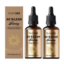 2x Sunless Tanning Drops To Drink Drinkable Sunless Tanning Drops To Drink Customizable Glowing Effortless Effective Dark-Tan Drops