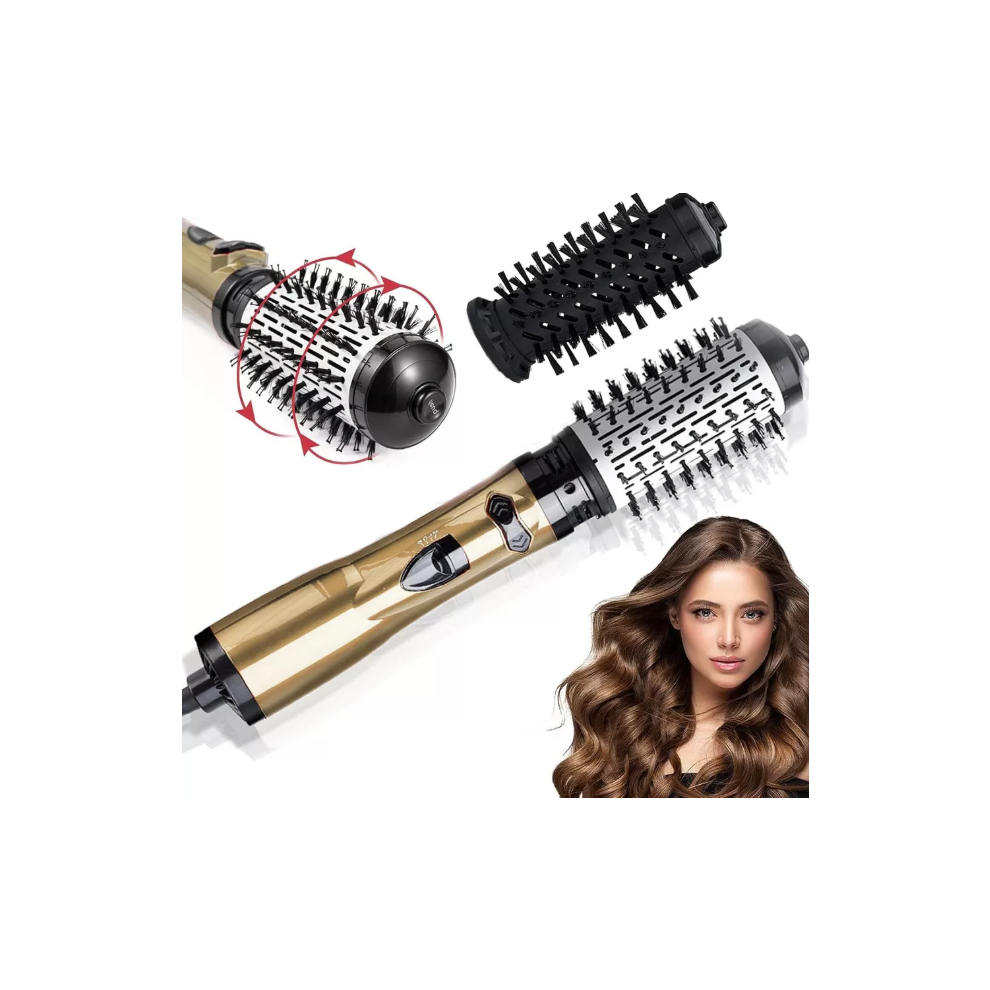 3in1 Hot Air Styler and Rotating Hair Dryer Brush Hair Straightener Curler Comb