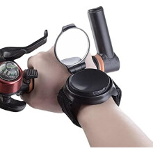 Bicycle Rearview Mirror, 360 Degree Adjustable and Rotatable Cycling Bike Mirror Wearable Wrist Band Rear View Mirror for Riders