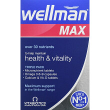 Wellman Max - Maximum Strength Multivitamin Formula Mix with Support for energy, immune system, testosterone level, bone health, brain 84 Tablets
