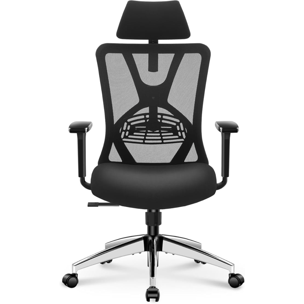 Ticova Ergonomic Office Chair - High Back Desk Chair With Adjustable Lumbar Support, Headrest & 3D Armrest - 130°Rockin