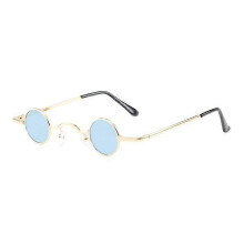 Round Style Vintage Sunglasses Colored Lens Ultra Small Frame for Women Girlfriend Taking Photo Props