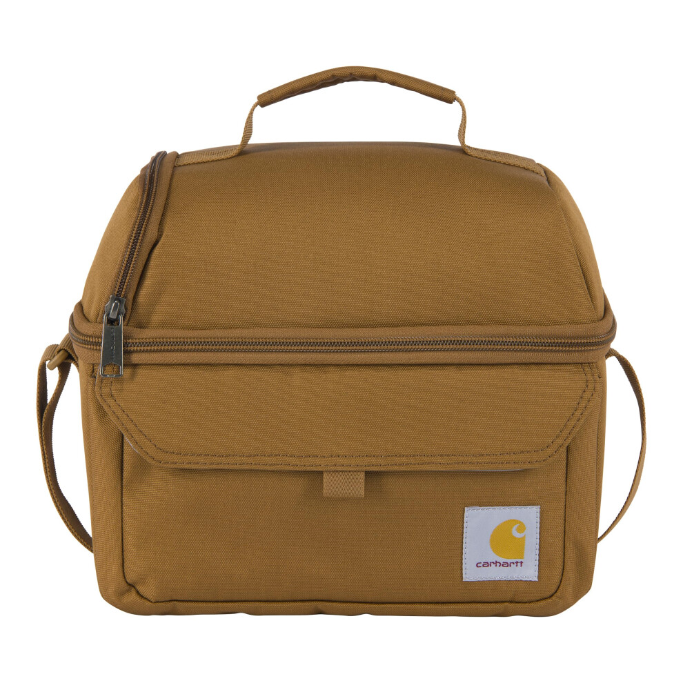 Carhartt 12 Can Two Compartment Lunch Box | Durable  Fully-Insulated Lunch Bag for Women & Men  Large Lunchbox (Carhartt Brown)