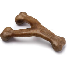 Durable Wishbone Dog Chew Toy for Aggressive Chewers, Real Bacon, Medium